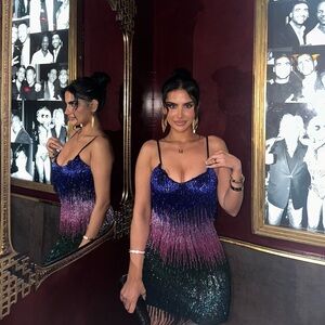 LIV foster dress in a size 0-2 worn once fringe mini beaded and super cute